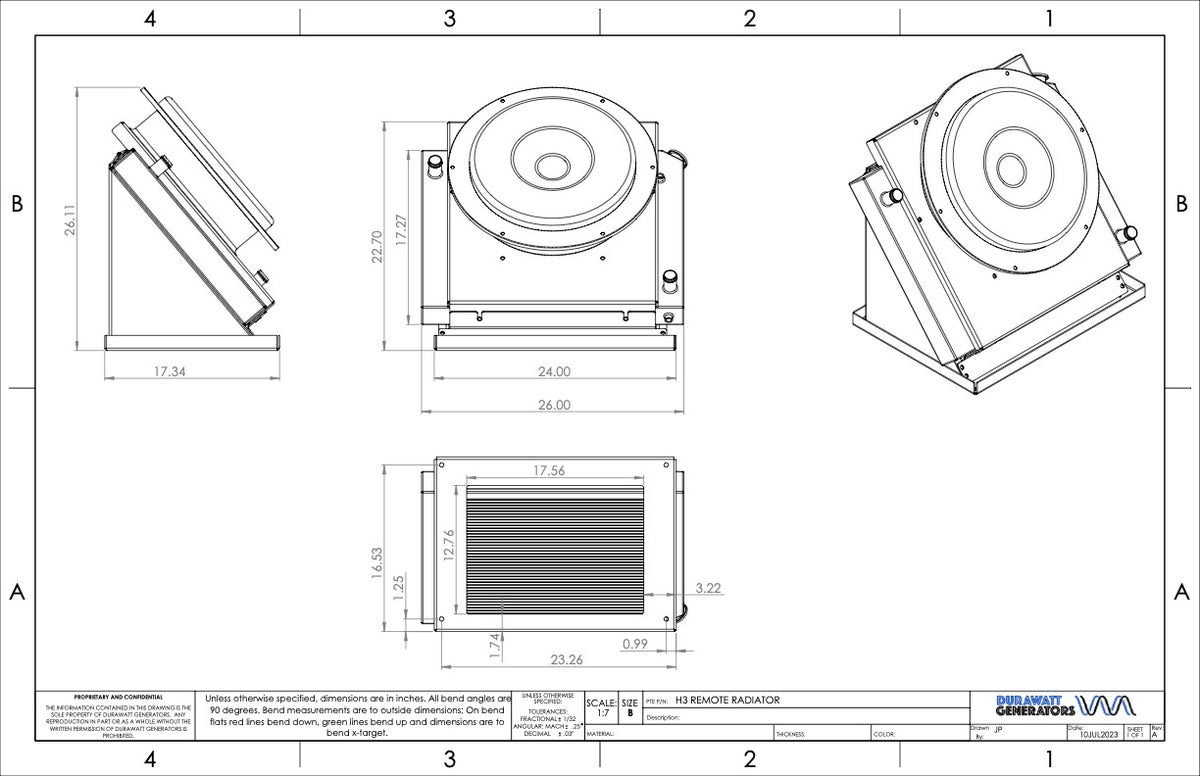 Slanted Radiator Quality generator parts| 20KW Slanted Radiator assembly remote ...