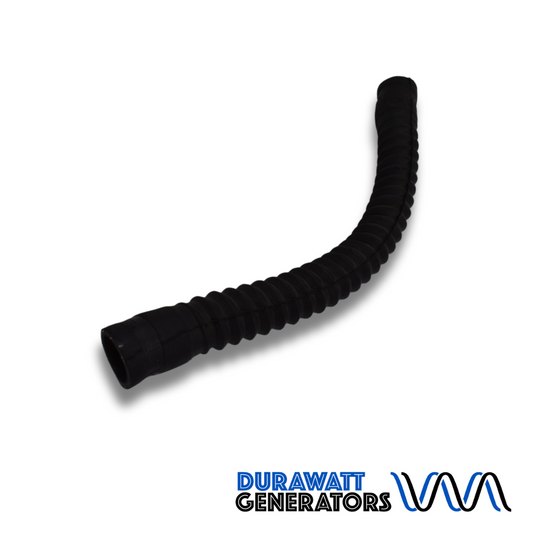 long black radiator hose on white background 